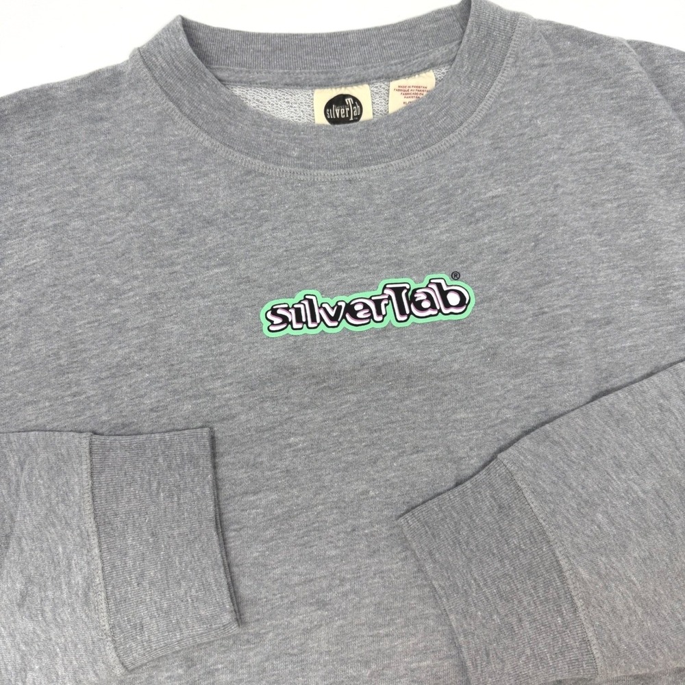Levis SilverTab Mens XL Gray Crewneck Sweatshirt Logo‎ Graphic Relaxed